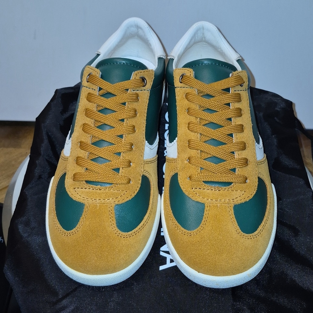 Dolce & Gabbana Low Profile Trainers Tan Suede & Green Leather. sz.8. (#1742) - Picture 2 of 16